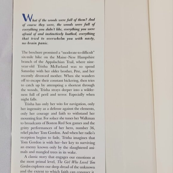 The Girl Who Loved Tom Gordon, A Novel by Stephen King Hardcover Book - Picture 3 of 10